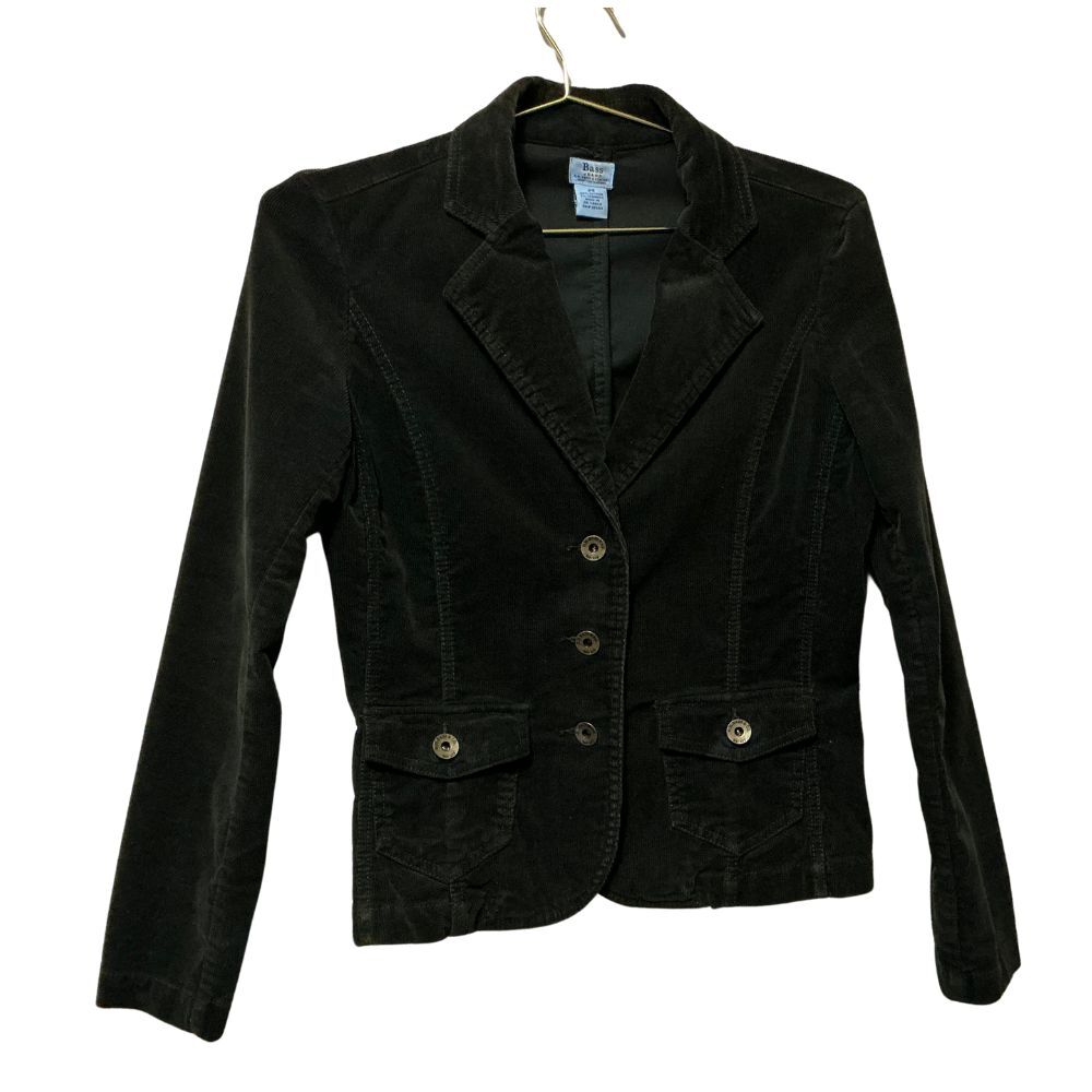 GH Bass Women's Green Corduroy Jacket Size XS Pockets Metal Buttons